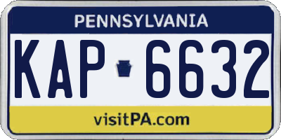 PA license plate KAP6632