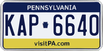 PA license plate KAP6640