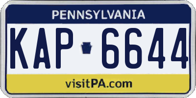PA license plate KAP6644