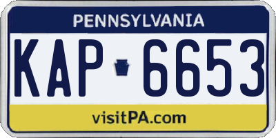 PA license plate KAP6653