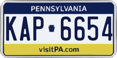 PA license plate KAP6654