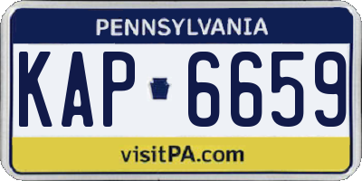 PA license plate KAP6659