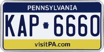 PA license plate KAP6660