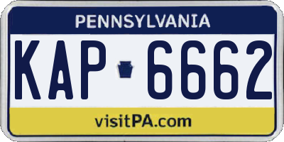 PA license plate KAP6662