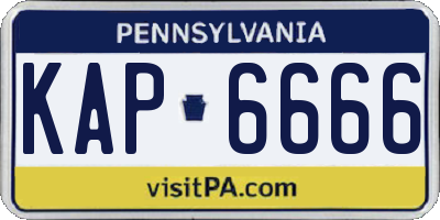 PA license plate KAP6666