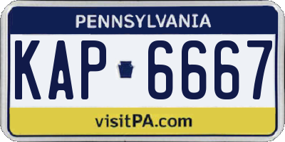 PA license plate KAP6667