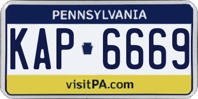 PA license plate KAP6669