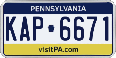 PA license plate KAP6671