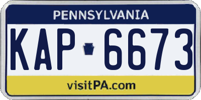 PA license plate KAP6673