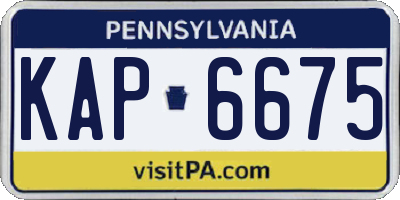 PA license plate KAP6675