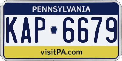 PA license plate KAP6679