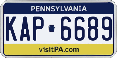 PA license plate KAP6689