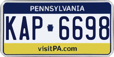 PA license plate KAP6698