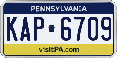 PA license plate KAP6709