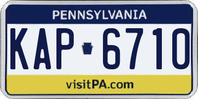 PA license plate KAP6710