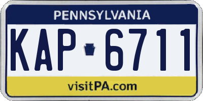 PA license plate KAP6711