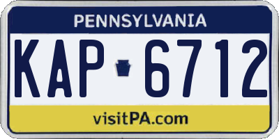 PA license plate KAP6712