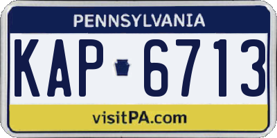 PA license plate KAP6713
