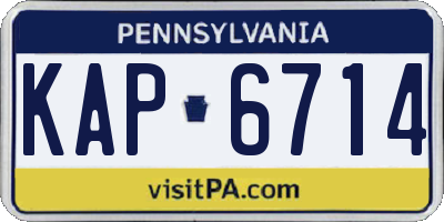 PA license plate KAP6714