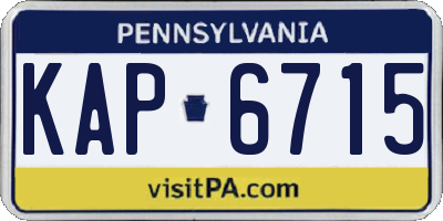 PA license plate KAP6715