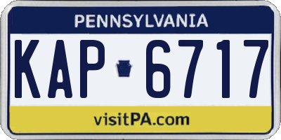 PA license plate KAP6717