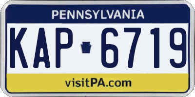 PA license plate KAP6719