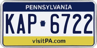 PA license plate KAP6722