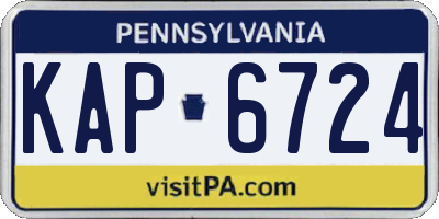 PA license plate KAP6724