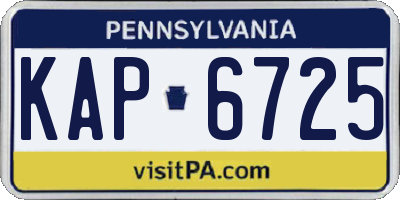 PA license plate KAP6725