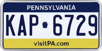PA license plate KAP6729