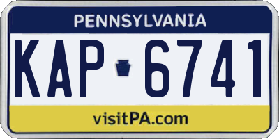 PA license plate KAP6741