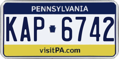 PA license plate KAP6742