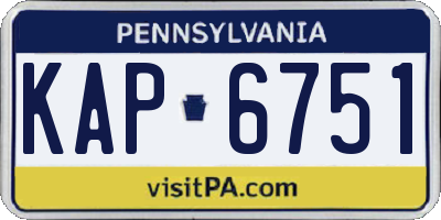 PA license plate KAP6751