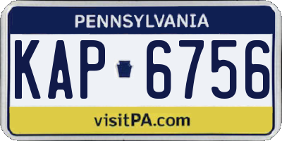 PA license plate KAP6756