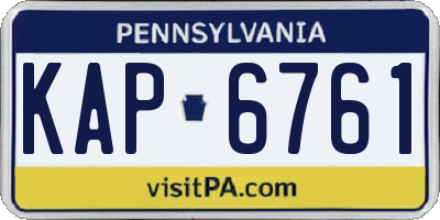 PA license plate KAP6761