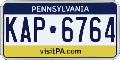 PA license plate KAP6764