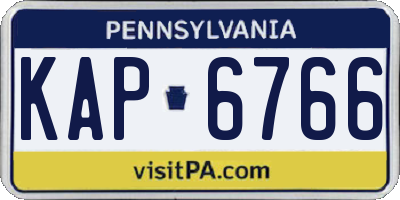 PA license plate KAP6766