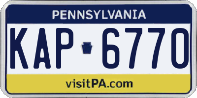 PA license plate KAP6770