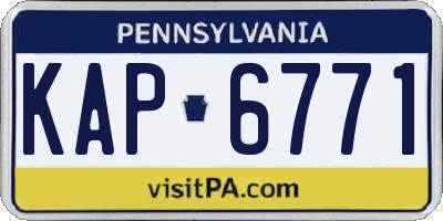 PA license plate KAP6771