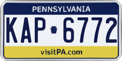 PA license plate KAP6772