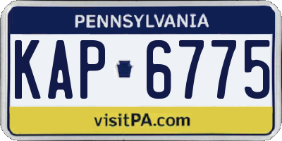 PA license plate KAP6775