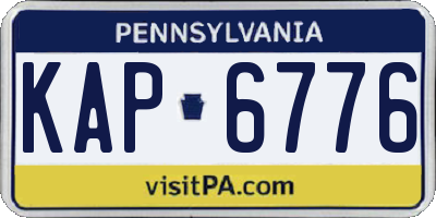 PA license plate KAP6776