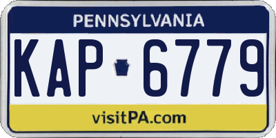 PA license plate KAP6779