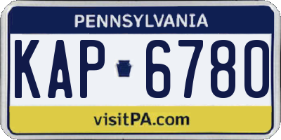 PA license plate KAP6780