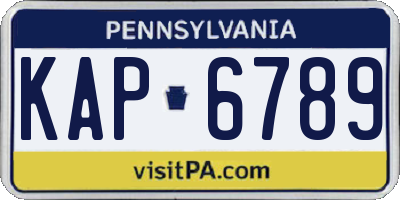 PA license plate KAP6789