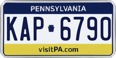 PA license plate KAP6790