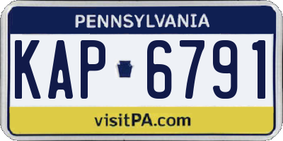 PA license plate KAP6791
