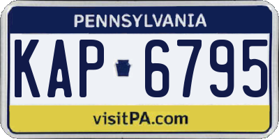 PA license plate KAP6795