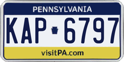 PA license plate KAP6797