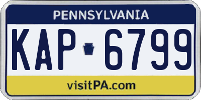 PA license plate KAP6799